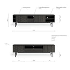 Meuble TV en chêne effet, 179 cm, meuble console média