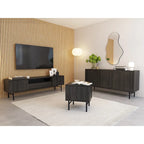 Meuble TV en chêne effet, 179 cm, meuble console média