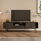 Meuble TV en chêne effet, 179 cm, meuble console média
