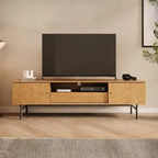 Meuble TV en chêne effet, 179 cm, meuble console média