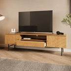 Meuble TV en chêne effet, 179 cm, meuble console média