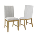 Chaise de salle à manger en bois rembourrée avec tablier - Lot de 2