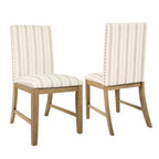Chaise de salle à manger en bois rembourrée avec tablier - Lot de 2