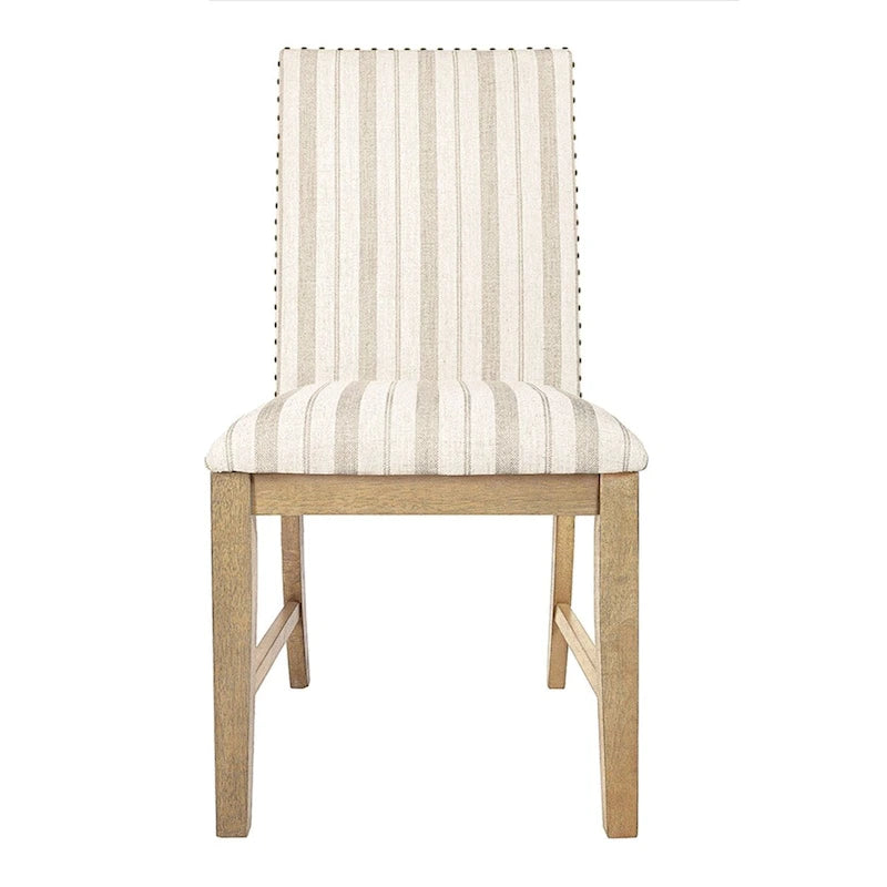 Chaise de salle à manger en bois rembourrée avec tablier - Lot de 2