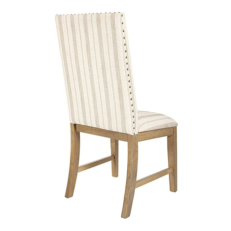Chaise de salle à manger en bois rembourrée avec tablier - Lot de 2