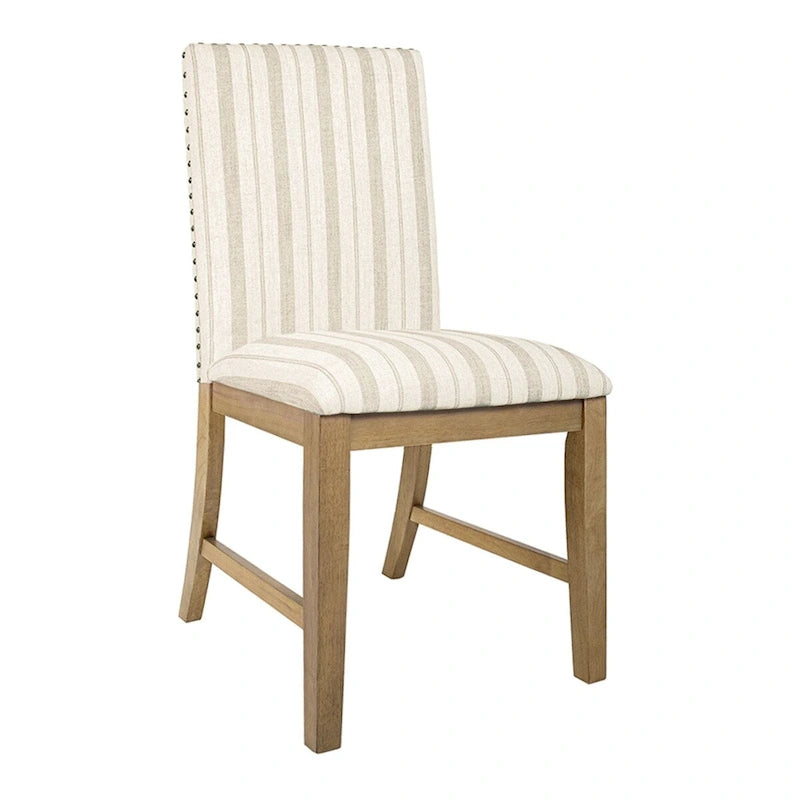 Chaise de salle à manger en bois rembourrée avec tablier - Lot de 2