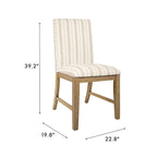 Chaise de salle à manger en bois rembourrée avec tablier - Lot de 2