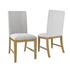 Chaise de salle à manger en bois rembourrée avec tablier - Lot de 2