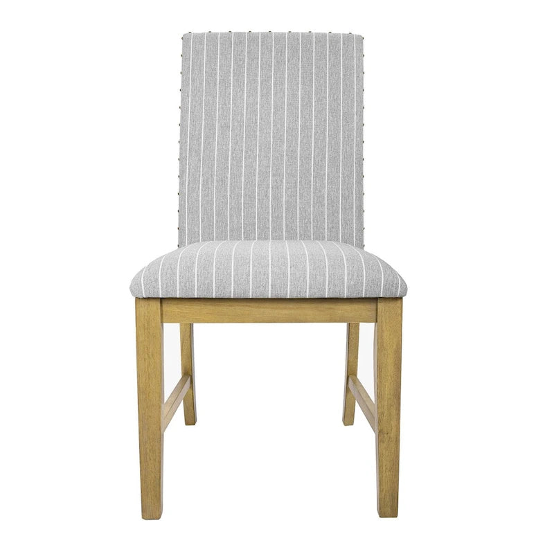 Chaise de salle à manger en bois rembourrée avec tablier - Lot de 2