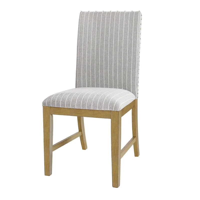 Chaise de salle à manger en bois rembourrée avec tablier - Lot de 2