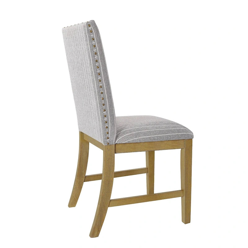 Chaise de salle à manger en bois rembourrée avec tablier - Lot de 2