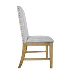 Chaise de salle à manger en bois rembourrée avec tablier - Lot de 2