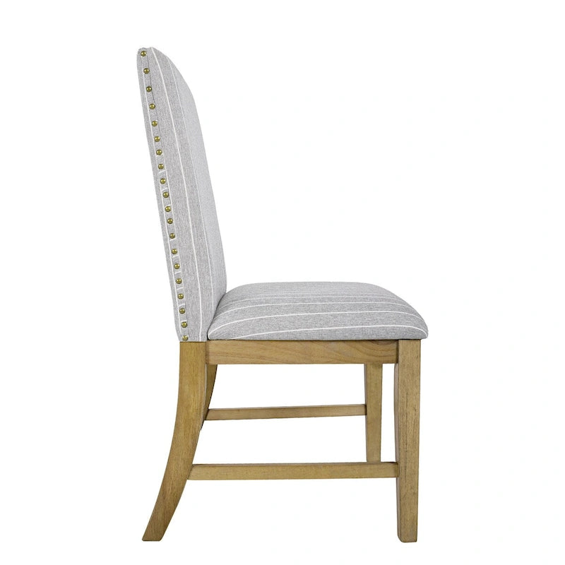 Chaise de salle à manger en bois rembourrée avec tablier - Lot de 2