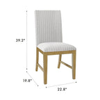 Chaise de salle à manger en bois rembourrée avec tablier - Lot de 2