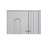 Buffet bahut de rangement d'appoint en bois, laqué gris/bleu, 4 portes, moderne, 152 cm