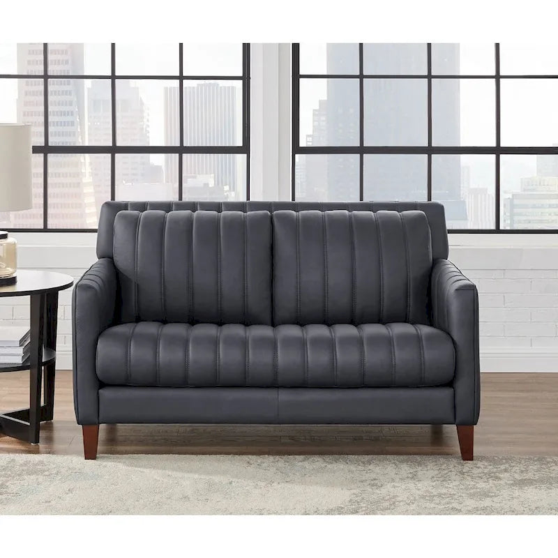 Ensemble canapé, causeuse et fauteuil en cuir pleine fleur
