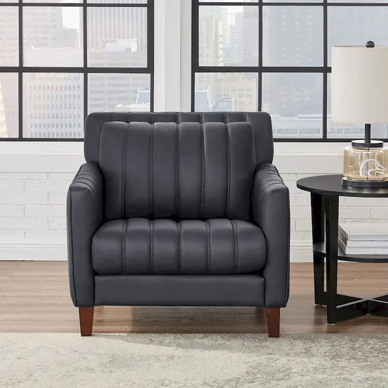Ensemble canapé, causeuse et fauteuil en cuir pleine fleur