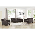 Ensemble canapé, causeuse et fauteuil en cuir pleine fleur