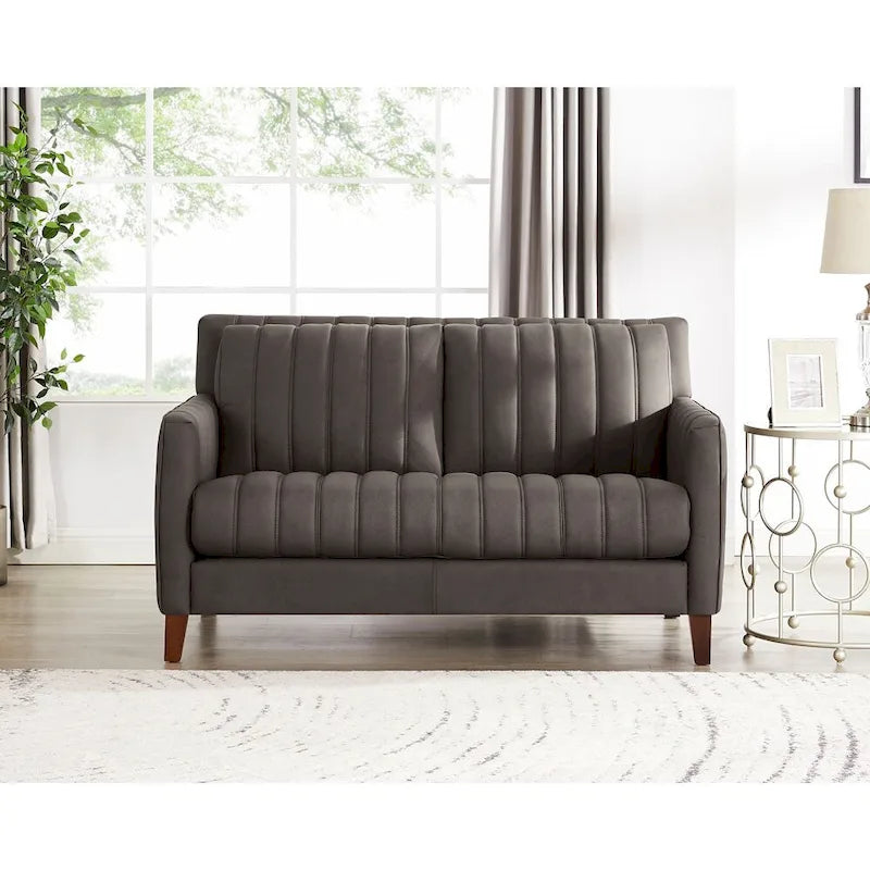 Ensemble canapé, causeuse et fauteuil en cuir pleine fleur