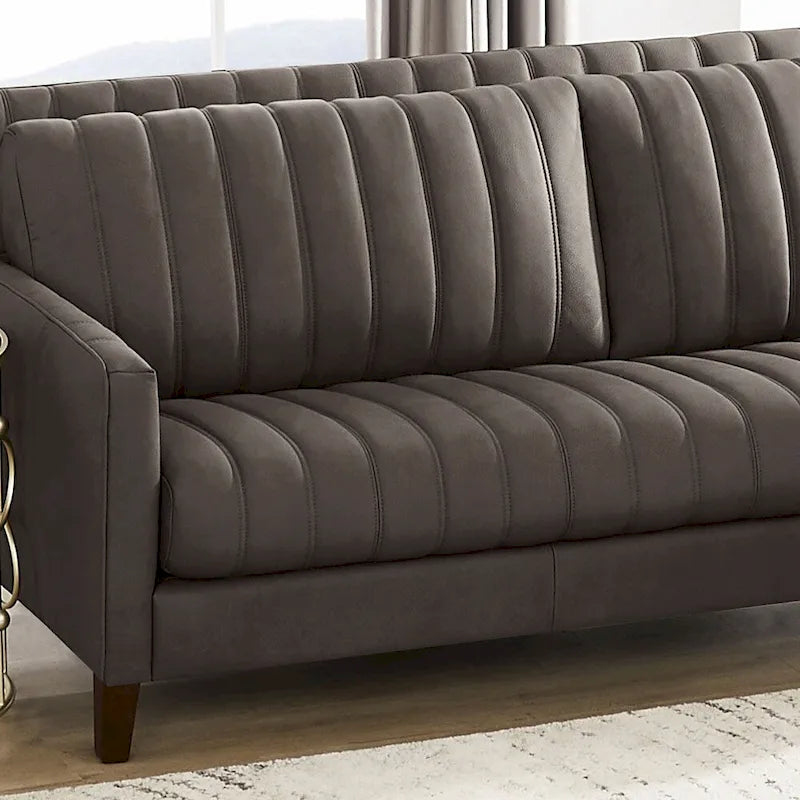 Ensemble canapé, causeuse et fauteuil en cuir pleine fleur