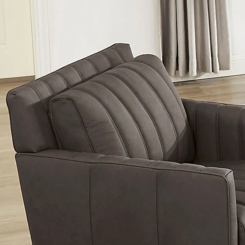 Ensemble canapé, causeuse et fauteuil en cuir pleine fleur