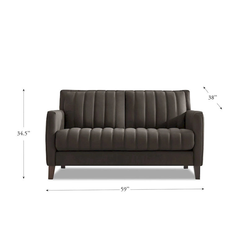 Ensemble canapé, causeuse et fauteuil en cuir pleine fleur