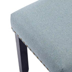 Banc rembourré moderne de 112 cm avec pieds en bois et clous décoratifs