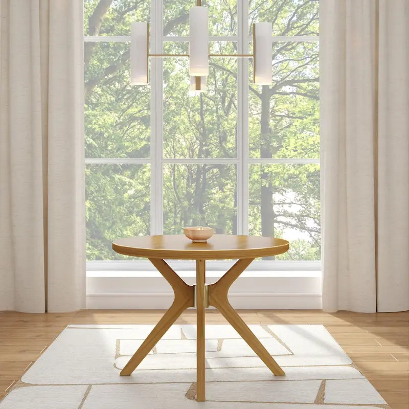 Table à manger ronde à pieds croisés de 38 pouces