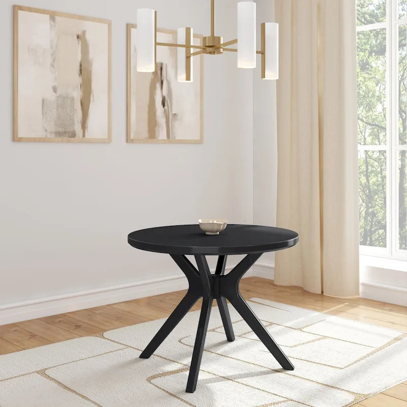 Table à manger ronde à pieds croisés de 38 pouces