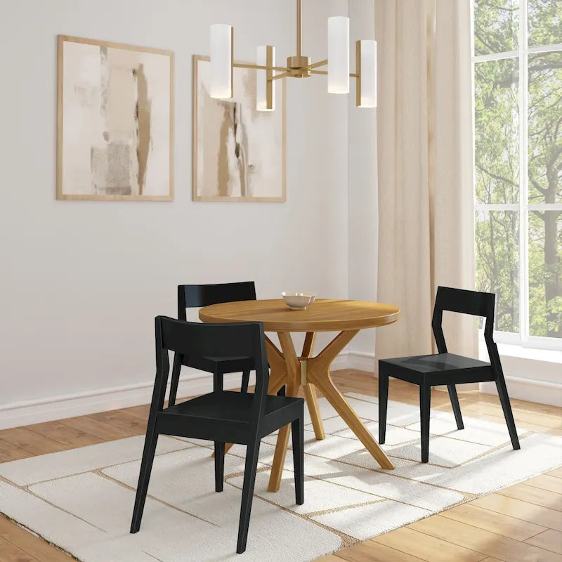 Table à manger ronde à pieds croisés de 38 pouces