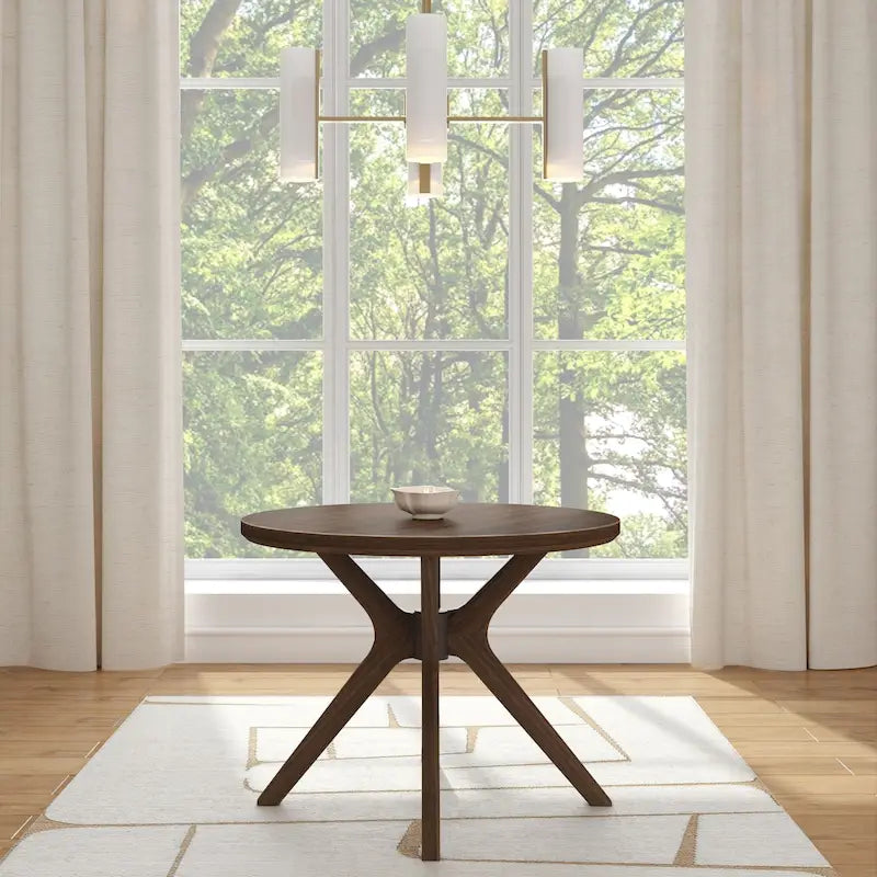Table à manger ronde à pieds croisés de 38 pouces