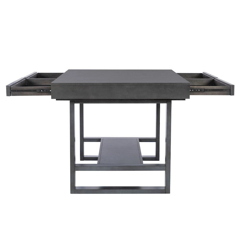Ensemble de salle à manger 7 pièces hauteur comptoir Wilson en bois gris