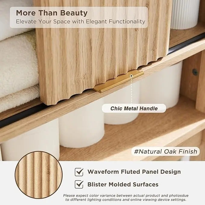 Meuble de rangement moderne de 68 po à placer au-dessus des toilettes, meuble d'appoint haut en bois - N/A