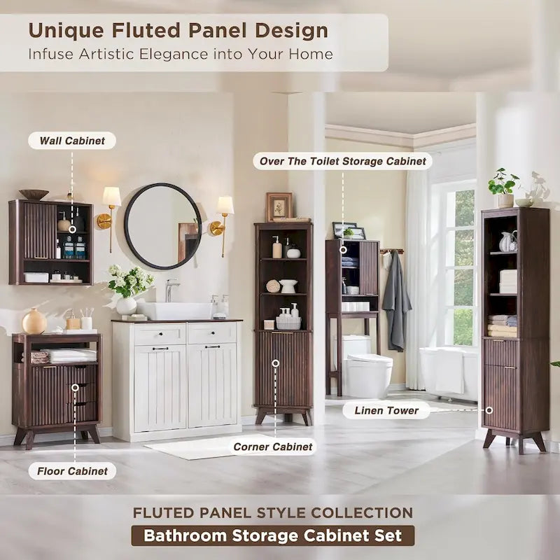 Meuble de rangement moderne de 68 po à placer au-dessus des toilettes, meuble d'appoint haut en bois - N/A