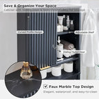 Meuble de rangement moderne de 68 po à placer au-dessus des toilettes, meuble d'appoint haut en bois - N/A