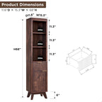 Armoire de rangement étroite de salle de bain de 68 po avec dessus en faux marbre