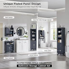 Armoire de rangement étroite de salle de bain de 68 po avec dessus en faux marbre