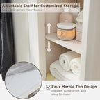 Armoire de rangement étroite de salle de bain de 68 po avec dessus en faux marbre