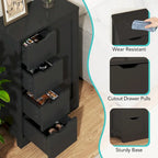 Meuble de rangement de salle de bain sur pied, Meuble de rangement de cuisine avec 4 tiroirs et 1 porte