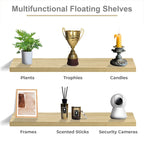 Longues étagères flottantes murales lot de 2 - 89 cm (L) x 23 cm (l) x 3,8 cm (H)